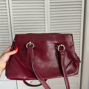 Liz Claiborne Red Snakeskin Bag